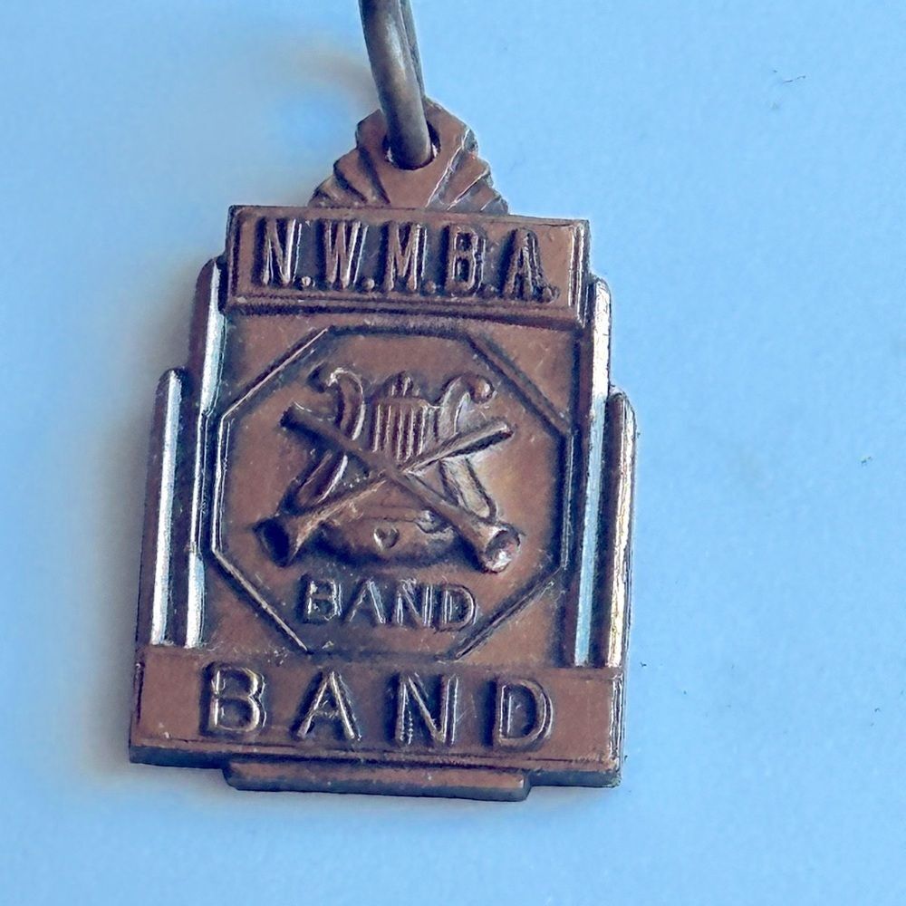 Vintage bronze‎ tone N.W.M.B.A. Band pendant/medal/charm